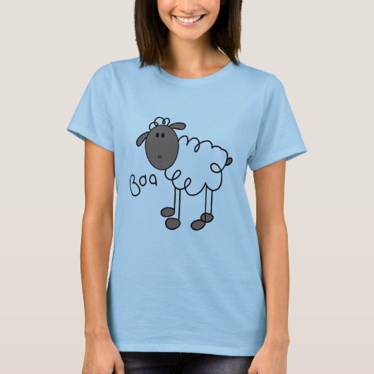 棒の姿のヒツジのTシャツおよびギフト Tシャツ (正面)