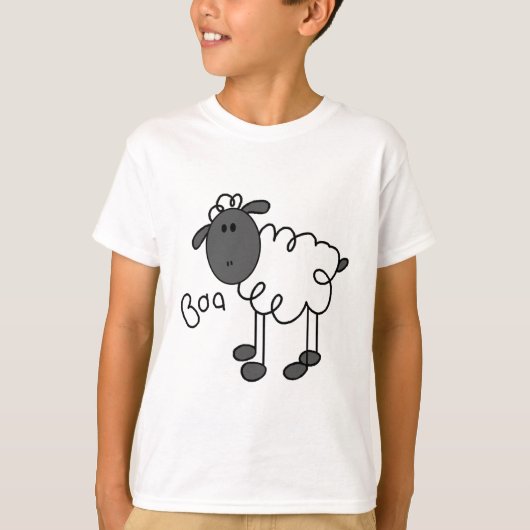 棒の姿のヒツジのTシャツおよびギフト Tシャツ (正面)
