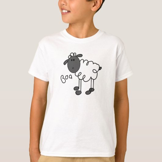棒の姿のヒツジのTシャツおよびギフト Tシャツ (正面)