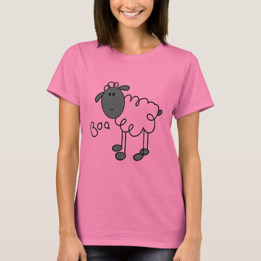 棒の姿のヒツジのTシャツおよびギフト Tシャツ (正面)