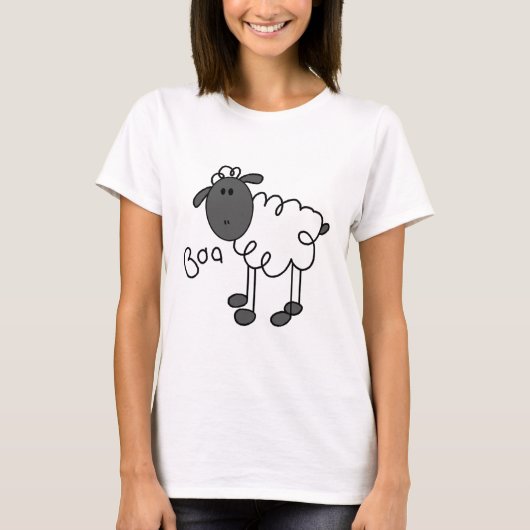 棒の姿のヒツジのTシャツおよびギフト Tシャツ (正面)
