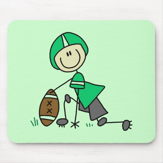 棒の姿のフットボールの緑 マウスパッド (正面)