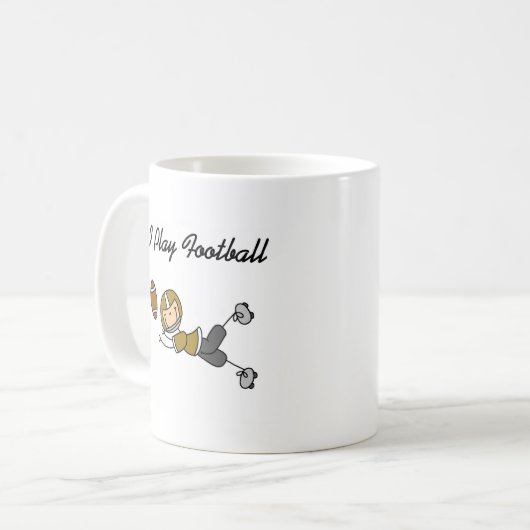 棒の姿のフットボール-金ゴールドのTシャツおよびギフト コーヒーマグカップ (正面左)