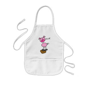 棒の姿のブタのTシャツおよびギフト 子供用エプロン