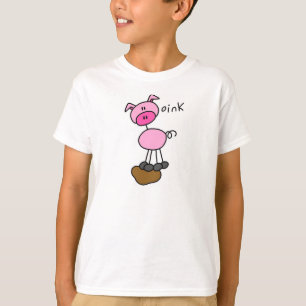 棒の姿のブタのTシャツおよびギフト Tシャツ