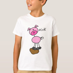 棒の姿のブタのTシャツおよびギフト Tシャツ