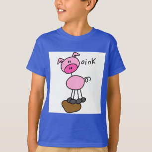 棒の姿のブタのTシャツおよびギフト Tシャツ