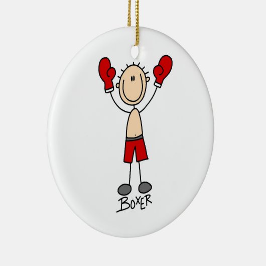 棒の姿のボクサーのTシャツおよびギフト セラミックオーナメント (右)