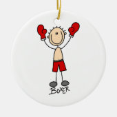 棒の姿のボクサーのTシャツおよびギフト セラミックオーナメント (正面)