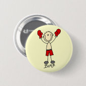 棒の姿のボクシングのTシャツおよびギフト 缶バッジ (正面&裏面)