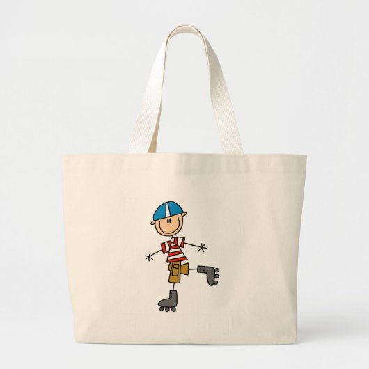 棒の姿のローラースケートで滑る ラージトートバッグ (正面)