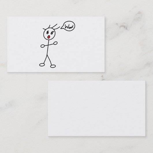 棒の姿のワウによって驚かされる白黒 名刺 (正面/裏面)