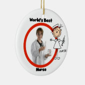 棒の姿の世界で最も最高のなナースのオーナメント セラミックオーナメント (右)