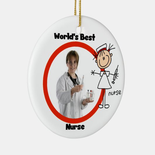 棒の姿の世界で最も最高のなナースのオーナメント セラミックオーナメント (右)