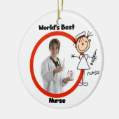 棒の姿の世界で最も最高のなナースのオーナメント セラミックオーナメント (左)
