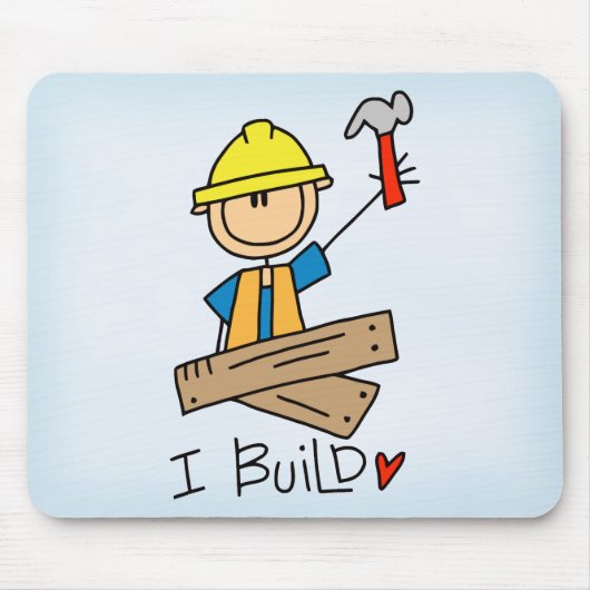 棒の姿の大工 マウスパッド (正面)