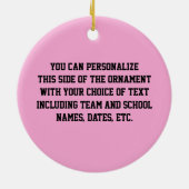 棒の姿の女の子のソフトボールの写真のオーナメント セラミックオーナメント (裏面)