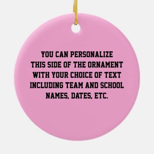 棒の姿の女の子のソフトボールの写真のオーナメント セラミックオーナメント (裏面)