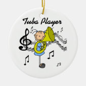 棒の姿の女の子のテューバプレーヤーのTシャツおよびギフト セラミックオーナメント (正面)