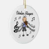棒の姿の女の子のバイオリンプレーヤーのTシャツおよびギフト セラミックオーナメント (右)