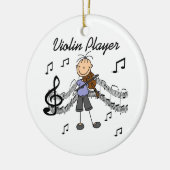 棒の姿の女の子のバイオリンプレーヤーのTシャツおよびギフト セラミックオーナメント (左)