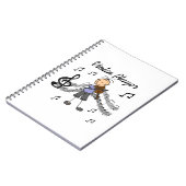 棒の姿の女の子のバイオリンプレーヤーのTシャツおよびギフト ノートブック (左側)