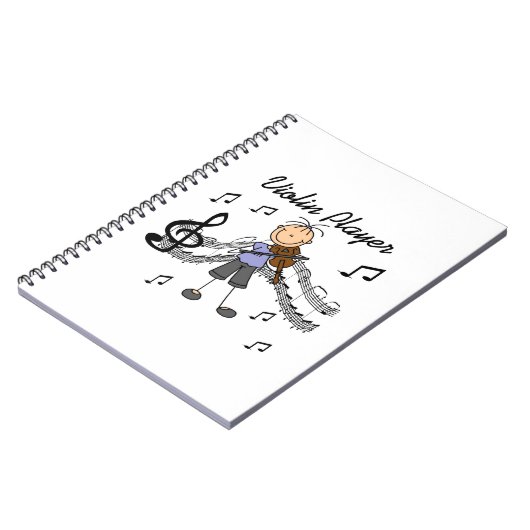 棒の姿の女の子のバイオリンプレーヤーのTシャツおよびギフト ノートブック (左側)