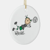 棒の姿の女の子のバレーボールのTシャツおよびギフト セラミックオーナメント (右)