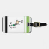 棒の姿の女の子のバレーボールのTシャツおよびギフト ラゲッジタグ (正面横)