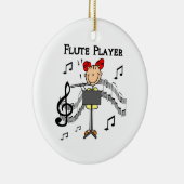 棒の姿の女の子のフルートプレーヤーのTシャツおよびギフト セラミックオーナメント (右)
