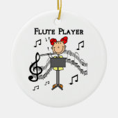 棒の姿の女の子のフルートプレーヤーのTシャツおよびギフト セラミックオーナメント (正面)
