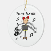 棒の姿の女の子のフルートプレーヤーのTシャツおよびギフト セラミックオーナメント (左)