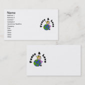 棒の姿の女の子の平和および愛Tシャツおよびギフト 名刺 (正面/裏面)