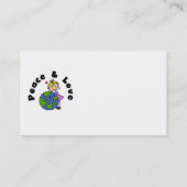 棒の姿の女の子の平和および愛Tシャツおよびギフト 名刺 (裏面)