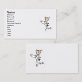 棒の姿の女の子の空手のTシャツおよびギフト 名刺 (正面/裏面)