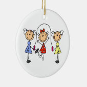 棒の姿の女の子の縄跳び セラミックオーナメント (右)