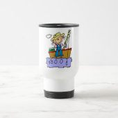 棒の姿の女の子の魚釣りのTシャツおよびギフト トラベルマグ (中央)