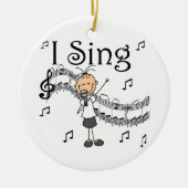 棒の姿の女の子私はTシャツおよびギフトを歌います セラミックオーナメント (正面)