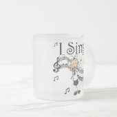 棒の姿の女の子私はTシャツおよびギフトを歌います フロストグラスマグカップ (正面右)