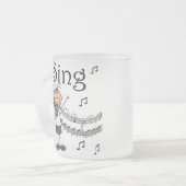 棒の姿の女の子私はTシャツおよびギフトを歌います フロストグラスマグカップ (正面左)