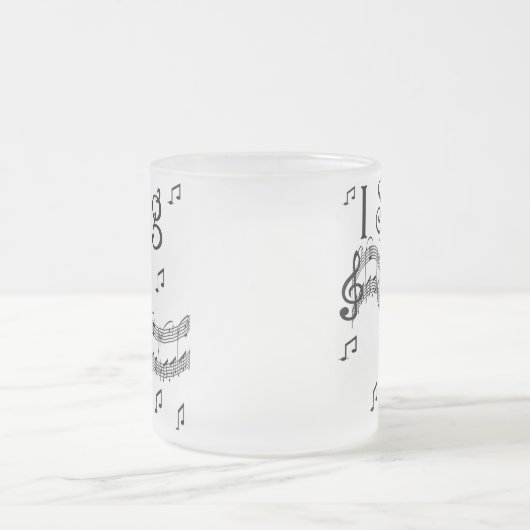 棒の姿の女の子私はTシャツおよびギフトを歌います フロストグラスマグカップ (中央)