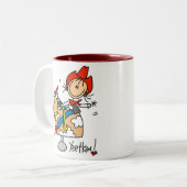 棒の姿の女性のカーボーイのYeeのサンザシのマグ ツートーンマグカップ (正面左)