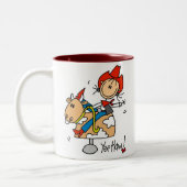 棒の姿の女性のカーボーイのYeeのサンザシのマグ ツートーンマグカップ (左)