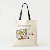 棒の姿の女性のサッカーのゴールキーパーのバッグ トートバッグ (正面)