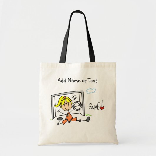 棒の姿の女性のサッカーのゴールキーパーのバッグ トートバッグ (正面)