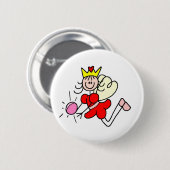 棒の姿の妖精のクリスタル・ボールボタン 缶バッジ (正面&裏面)