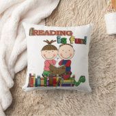 棒の姿の子供の読むことはおもしろいです クッション (ブランケット)