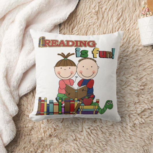棒の姿の子供の読むことはおもしろいです クッション (ブランケット)