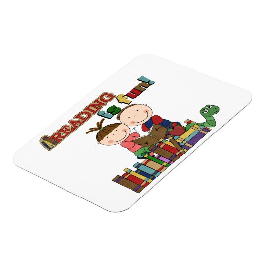 棒の姿の子供の読むことはおもしろいです マグネット (左側)