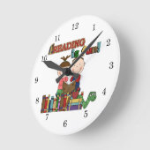 棒の姿の子供の読むことはおもしろいです ラウンド壁時計 (傾斜)